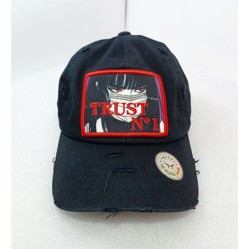 MUKA Anime Manga Masked Character Trust No 1 Distressed Embroidered Hat Cap OS